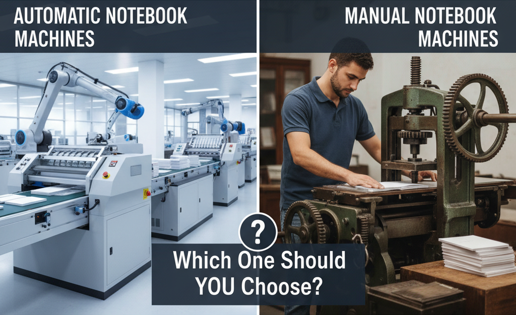 auto versus manual notebook making machine